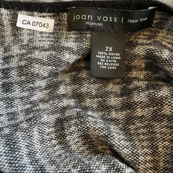 Joan Vass black white open front cardigan sweater - Picture 8 of 9